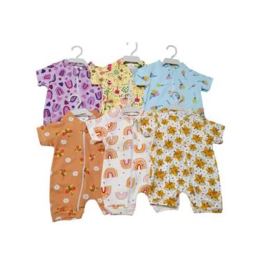 Imagem de Kit 3 Macacões Curto para Bebê com Zíper e Estampado - Mafessoni