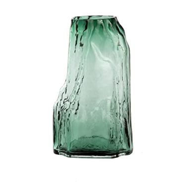 Imagem de Vaso Luz de luxo minimalista vaso vidro irregular transparente hidroponia flor vaso sala estar arranjo desktop decoração para casa Vaso de flores(Grande)