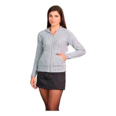 Imagem de Jaqueta Feminina Touca Tricot Premium Mousse Plus Size Bolso-Feminino