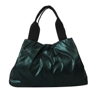 Imagem de Bolsa feminina inchada, bolsa feminina grande de poliéster, boa capacidade para uso diário, Verde, Uniform Size