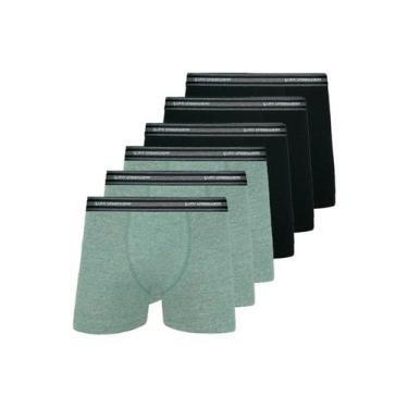 Imagem de Kit com 6 Cuecas Boxer Lupo 523-088, Cinza, G