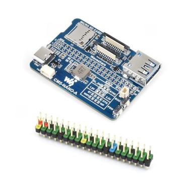 Imagem de Waveshare Nano Base Board (A), compatível com Raspberry Pi Compute Module 5, placa base para CM5 Lite/eMMC, com várias interfaces periféricas