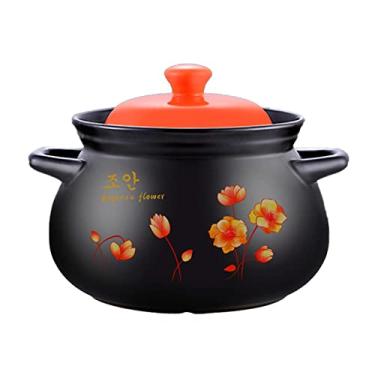 Imagem de Panela de cerâmica para cozinhar caçarola – Material duro, durável, antiaderente, resistente ao frio e ao calor, panelas de cerâmica para cozinhar