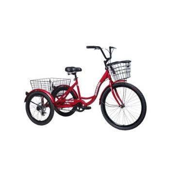 Imagem de Triciclo Dream Bike Deluxe 7 Marchas Para Adultos Vermelho