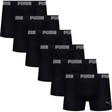 Imagem de Kit com 6 Cuecas Boxer Box Puma Sem Costura em Microfibra com Ajuste P