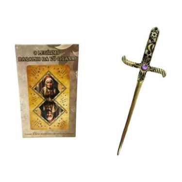 Imagem de Kit O Legítimo Baralho da Vó Cigana + Athame Dourado - Lua Mística - 1