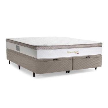 Imagem de Cama Baú Queen Herval Pallace Bambu, Molas Ensacadas, 78x158x198 cm