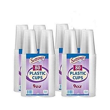 Imagem de Conjunto grande 255 ml Copos de plástico descartáveis para beber, ótimo para suco, água, refrigerante, cerveja, uso em festa, casa, escritório, piquenique, churrasco ou evento,, 4 pack, 9 Oz, 1