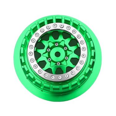 Imagem de BeaxTurbo Racing Upgrade Parts RC CNC Aluminum Beadlock Wheel V2 Proline Hyrax Tire for Traxxas UDR 1/7 Green 1PCS (Green/Silver)