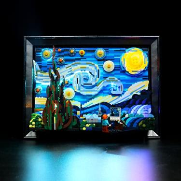 Imagem de Hilighting Kit de luz atualizado para blocos de brinquedos Lego Van Gogh Starry Night, compatível com Lego 21333 (modelo não incluído)