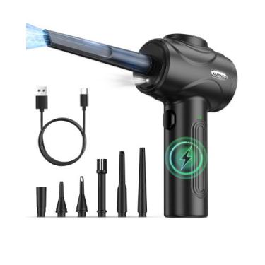 Imagem de Polvilhador elétrico de ar comprimido KUPAKY 100000RPM com LED preto