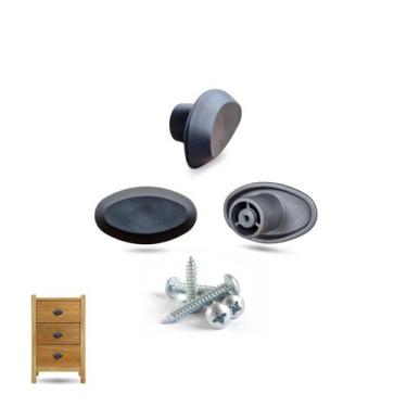 Imagem de Kit com 6 Puxadores Plástico Móveis Planejados c/ Parafuso Fácil Insta