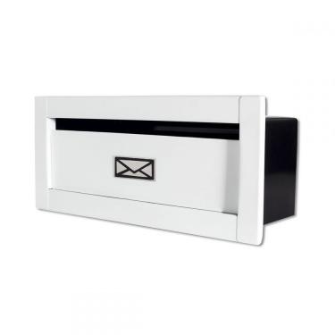 Imagem de Caixa Correio Techinox Carta Luxo Linear Branca Fosca 17 Cm Profundidade Pintura De Alta Resistência