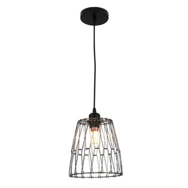 Imagem de Lustre Pendente Luminaria Ajustavel Rustica Moderna Metal Aramado Sala Mezanino Quarto