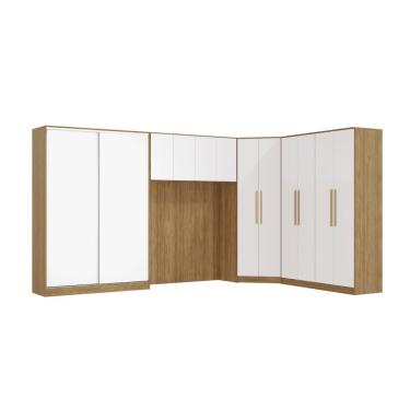 Imagem de Quarto Modular Kappesberg Adapt Nogueira/branco 5 Peças 418cm X 263cm