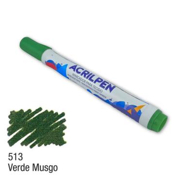Imagem de Caneta Marcador Para Tecido Acrilpen Verde Musgo