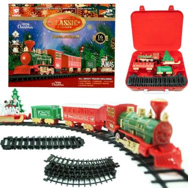 Imagem de Brinquedo Decoração Locomotiva Trem De Natal Trilho Elétrico