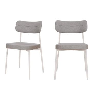 Imagem de Kit Com 2 Cadeiras Para Sala De Jantar Mona Yescasa Cinza Claro Corriente-branco