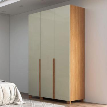 Imagem de Guarda-Roupa Solteiro 3 Portas 2 Gavetas W203 Freijó/Off White - Pradel