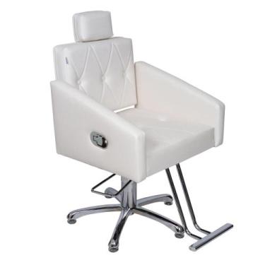 Imagem de Poltrona Cadeira Reclinável Hidráulica Diamante Estofado Branco - Move