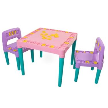 Imagem de Mesinha e Cadeira Educativa Infantil Meninas Rosa