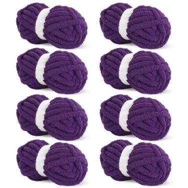 Imagem de Fio HOMBYS Dark Purple Chunky Chunky para crochê 8x227g