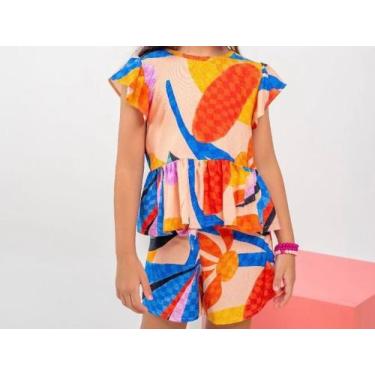 Imagem de Conjunto feminino infantil 100% algodão estampado  - patricinha kids