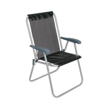 Imagem de Cadeira Alta Aluminio Relax Confort 120kg - Bel - BelFix, PRETO