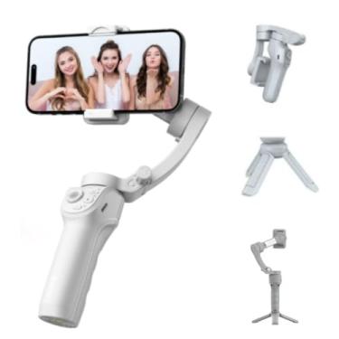 Imagem de Estabilizador Celular: Gimbal M01 para Celular 3 Eixos com IA, Rastreamento Facial e Objetos, Luz LED, Timelapse, Controle por Gestos, Tripod Vlog, Compatível com iPhone e Android