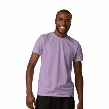 Imagem de Camiseta Algodão Solid Muvin - Masculina - Com Elastano - Mais Conforto - Academia – Camiseta Manga Curta - Treino Funcional - Corrida – Ginástica – Fitness - Caminhada (P, Lilás)