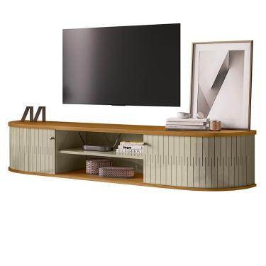 Imagem de Rack Bancada Suspenso Algarve para TV até 75” - Madetec Cumaru/Opala