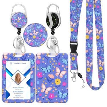 Imagem de Cordão retrátil para crachá de identificação – protetor de cartão vertical bonito e durável resistente a manchas para enfermeiras, médicos, professores, hospital, escola, escritório, mulheres, homens