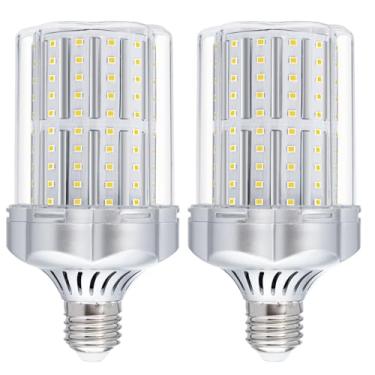 Imagem de BOGAO Lâmpada Led E26, Milho De 32 W, Equivalente A 320 Branca, 6000 K, 3400 Lm, Não Regulável, Sem Cintilação, Para Ambientes Internos, Garagem, Armazém, Fábrica, Oficina, Rua, Quintal, Pacote Com