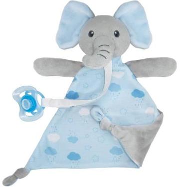 Imagem de Naninha De Elefante Pelúcia Bebê Soninho ul Buba Baby, Azul, Elefante