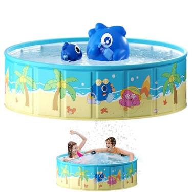 Imagem de Piscinas Infantis Para Exterior, Banheira Cão Anti-Derrapante, Brinquedo Portátil Dobrável Menino Menina Jardim Exterior