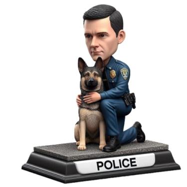 Imagem de Personalizado Clay Police Officer & K - 9 Bobblehead Cuddling from Your Photo Presente exclusivo para filho colega amigo Bond Vibe Desktop Decor Handmade Keepsake