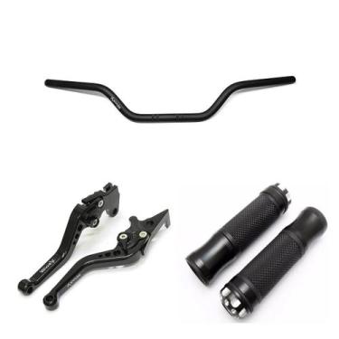 Imagem de Kit Guidão 22mm Manopla Fenix Manete Cg150 A Disco Cb250f - Stark Race