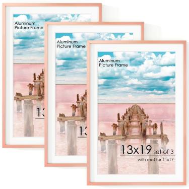 Imagem de Porta-retratos FLYJOE 13x19 cm de alumínio com vidro temperado