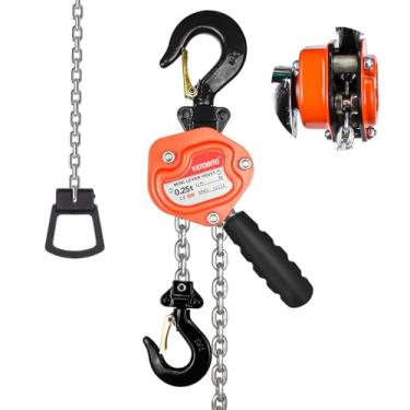 Imagem de YATOINTO Bloco de alavanca 1/4 tonelada 250 kg Mini bloco de alavanca 1,5 m 1,5 m talha de corrente manual talha de corrente de aço de liga G80 talha de alavanca de catraca com gancho