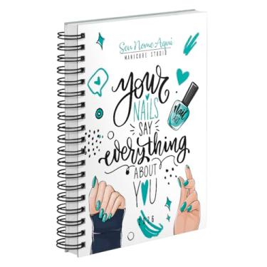 Imagem de Agenda Comercial 2026 Personalizada Capa Dura Nail Designer Art Cores (Verde)