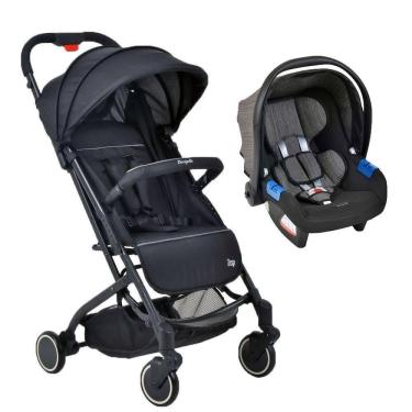 Imagem de Travel System Burigotto Carrinho De Bebê Zap Preto Com Bebê Conforto Touring X Preto Mesclado