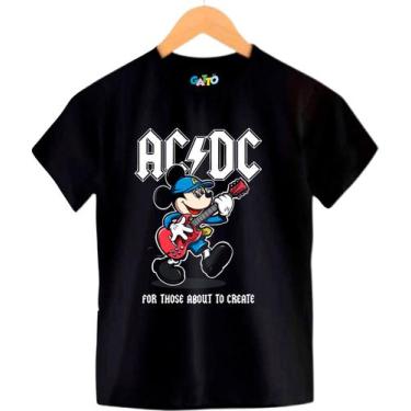 Imagem de Camiseta Infantil Unissex 100% algodão Rock ACDC Desenho - Gattô Kids,