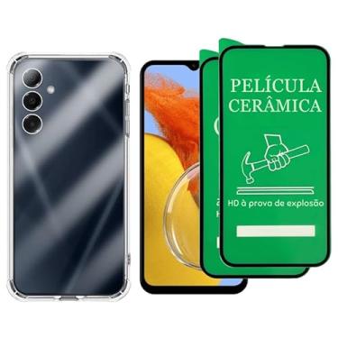 Imagem de Kit Capa Capinha Case + 2 Películas De Cerâmica Anti Impacto Para Samsung Galaxy M14