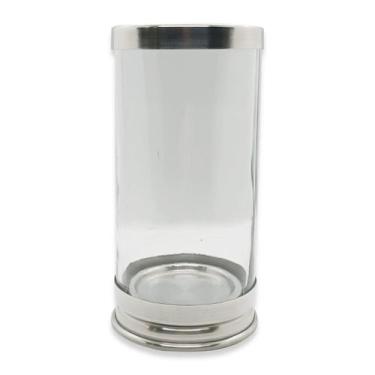 Imagem de Copo Suporte Vela 7 Dias Castiçal Vidro e Alumínio 16 cm - flash