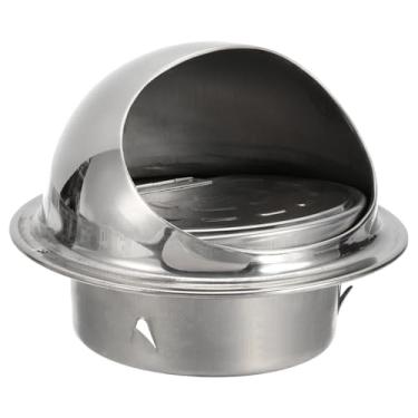 Imagem de PATIKIL Tampa de ventilação de secadora de 10 cm, tampa de ventilação de secadores redondos de aço inoxidável com amortecedor de backdraft saída de parede externa extrator externo tampa de ventilação