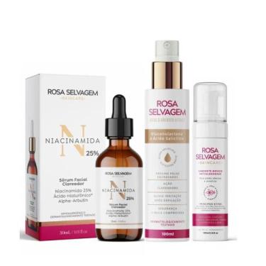 Imagem de Sérum Niacinamida + Ácido Clareador + Espuma Limpeza - Rosa Selvagem