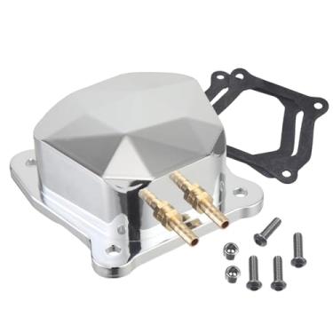 Imagem de Tampa de válvula em forma de diamante se encaixa no motor GX200 Clone Predator 212 Non-Hemi Predator 224 para Coleman BT200X CT200U CT200U-EX Baja MB165 MB200 Doodlebug Mini Bike Go Kart prata