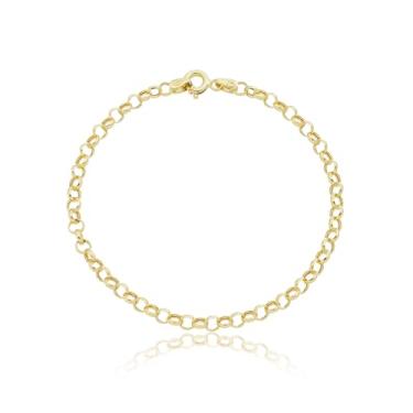 Imagem de Pulseira Portuguesa Feminina Grossa 4,7mm Ouro 18k 750 Amarelo