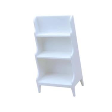 Imagem de Esquirla Prateleira de armazenamento para casa de bonecas, armário de exposição, mini escala 1:12, decoração para casa de bonecas, móveis para de bonecas, Branco