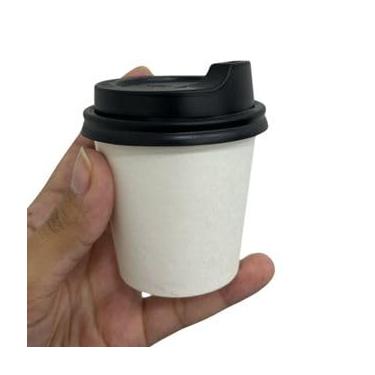 Imagem de Copo 80 ml em Papel com Tampa Preta - 50 unidades